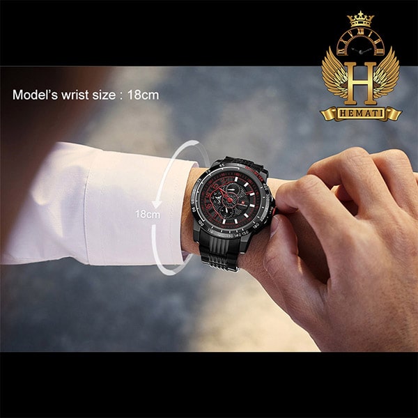 خرید انلاین ساعت مردانه نیوی فورس مدل naviforce nf9179m نقره ای مشکی 3موتوره فعال