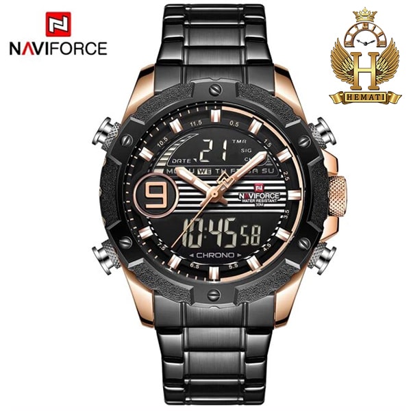 خرید ساعت مچی مردانه نیوی فورس Naviforce NF9146M مشکی رزگلد