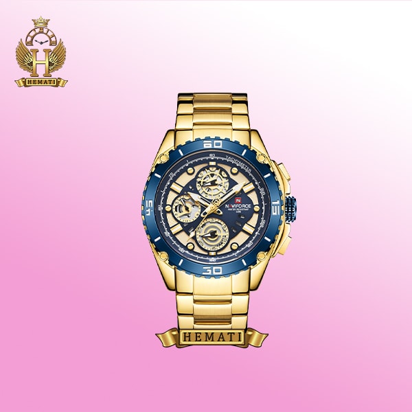 خرید ساعت مچی مردانه نیوی فورس nf9179m به رنگ طلایی و آبی