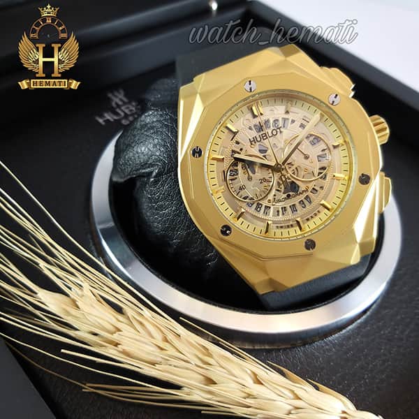 خرید ساعت مردانه هابلوت بیگ بنگ مدل HUTM300 طلایی دورقاب تراش