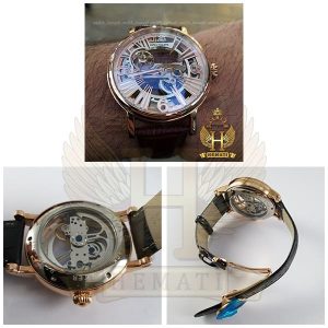 ساعت پتک فیلیپ مردانه اتوماتیک Patek Philippe PG0999 صفحه اسکلتون بند چرم مچی