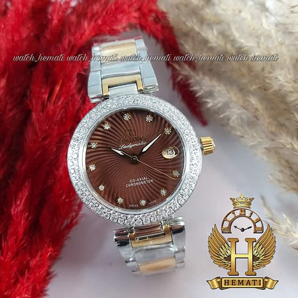 خرید ، قیمت ، مشخصات ساعت زنانه امگا لیدی ماتیک Omega Ladymatic نقره ای-طلایی صفحه ساعت قهوه ای