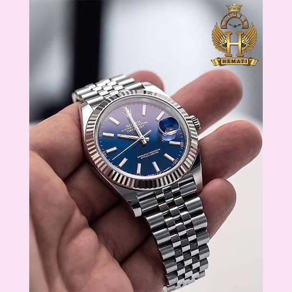 خرید ، قیمت ، مشخصات ساعت مردانه رولکس دیت جاست اتوماتیک Rolex Datejust RODJAM101 قاب و بند نقره ای ، صفحه سرمه ای