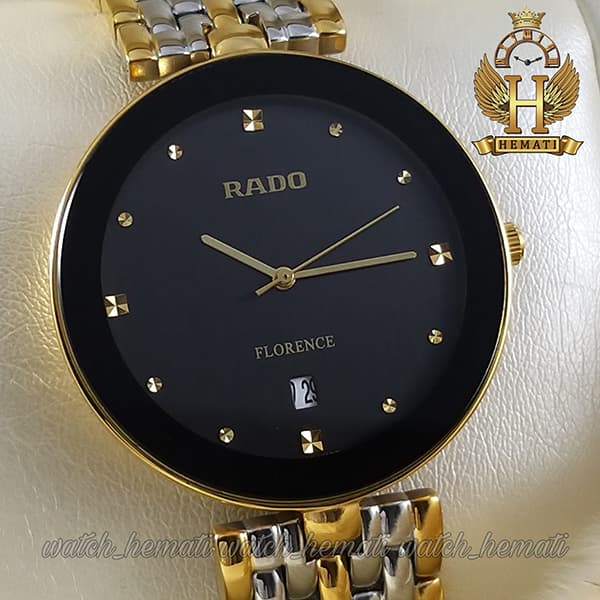 خرید اینترنتی ساعت مردانه رادو فلورانس Rado Florence RDFOM102 نقره ای-طلایی ،صفحه مشکی ، کیفیت های کپی