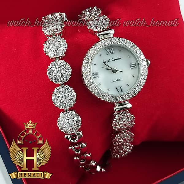 مشخصات ساعت رویال کرون زنانه مدل Royal crown 5308 با بند بلند دو دور بند