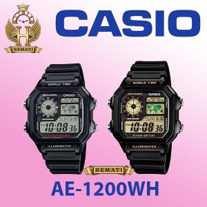 نمایندگی فروش ساعت مچی مردانه کاسیو جهان نما Casio World Time AE-1200WH اورجینال