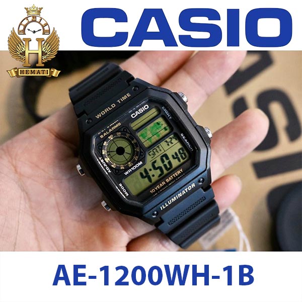 فروش اینترنتی ساعت مچی مردانه کاسیو جهان نما Casio World Time AE-1200WH-1B اورجینال