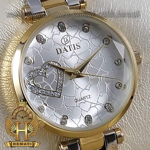 خرید انلاین ساعت زنانه داتیس اورجینال مدل DATIS D8463L نقره ای طلایی شیشه بی رنگ