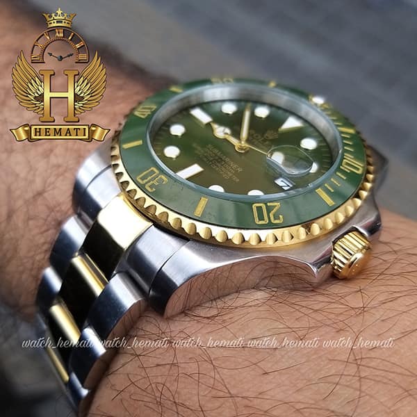 مشخصات ساعت مردانه رولکس ساب مارینر Rolex submariner rosb108 نقره ای_طلایی(صفحه سبز)