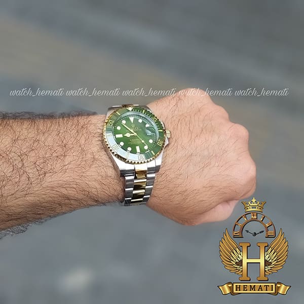 خرید ارزان ساعت مردانه رولکس ساب مارینر Rolex submariner rosb108 نقره ای_طلایی(صفحه سبز)