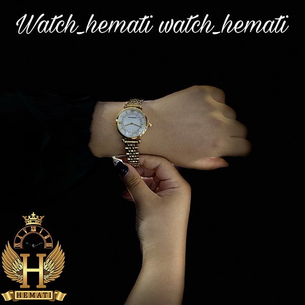 خرید ، قیمت ، مشخصات ساعت زنانه امپریو آرمانی AR105 قاب و بند طلایی با صفحه سفید صدف