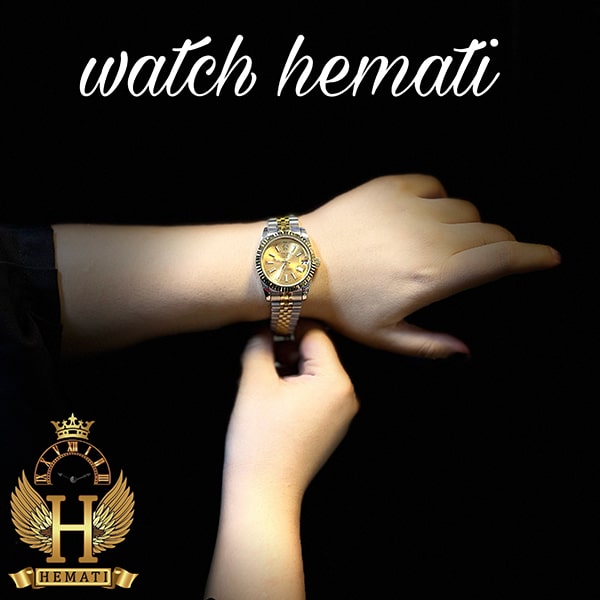 خرید ، قیمت ، مشخصات ساعت زنانه رولکس دیت جاست Rolex Datejust RODJL203 نقره ای طلایی با ایندکس خط