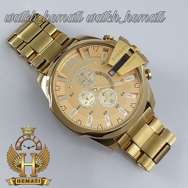 diesel golden chain watch