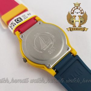 نمایندگی فروش ساعت مچی عقربه ای کیو اند کیو VP46J050Y با ترکیب رنگ زرد و قرمز و سبز