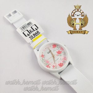 خرید ، قیمت ، مشخصات ساعت مچی عقربه ای کیو اند کیو VS12J013Y سفید با طرح صفحه گل