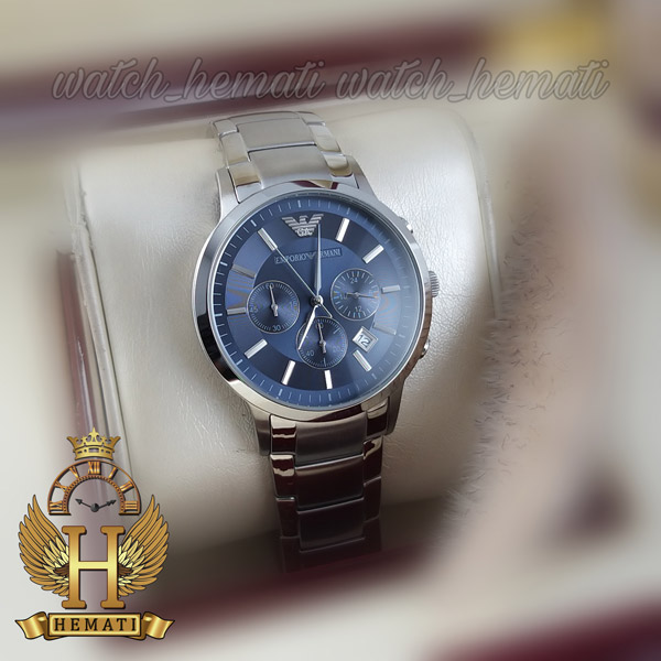 خرید ، قیمت ، مشخصات ساعت مچی مردانه امپریو آرمانی EMPORIO ARMANI AR-2448 111513 قاب و بند نقره ای با صفحه سرمه ای