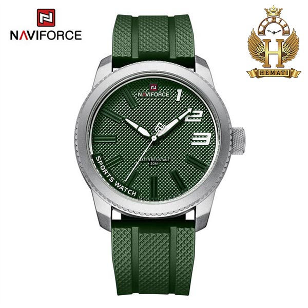 فروش ساعت مردانه نیوی فورس Naviforce NF9202 بند سیلیکونی سبز