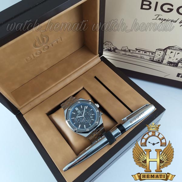 فروش ارزان ساعت مچی مردانه بیگوتی BIGOTTI BG.1.10332 درای جعبه خاص و همراه یک عدد خودکار می باشد
