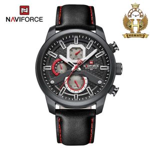 فروش ارزان ساعت مچی مردانه نیوی فورس Naviforce NF9211 بند چرم رنگ مشکی