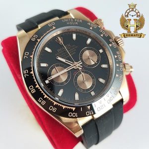 بهترین فروشنده ساعت مردانه رولکس دیتونا Rolex Daytona RODTM202 مشکی رزگلد