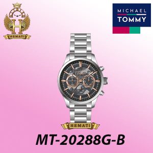 مشخصات کامل ساعت مچی مردانه مایکل تامی مدل MICHAEL TOMMY MT-20288G-B قاب و بند نقره ای با صفحه طوسی چریکی